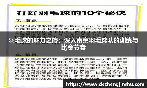 羽毛球的魅力之旅：深入南京羽毛球队的训练与比赛节奏