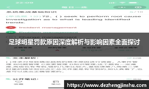 足球明星罚款原因深度解析与影响因素全面探讨